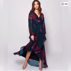 Hutch Bridge dress Teal & Magenta Floral Wrap